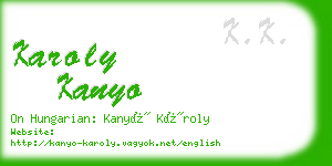 karoly kanyo business card